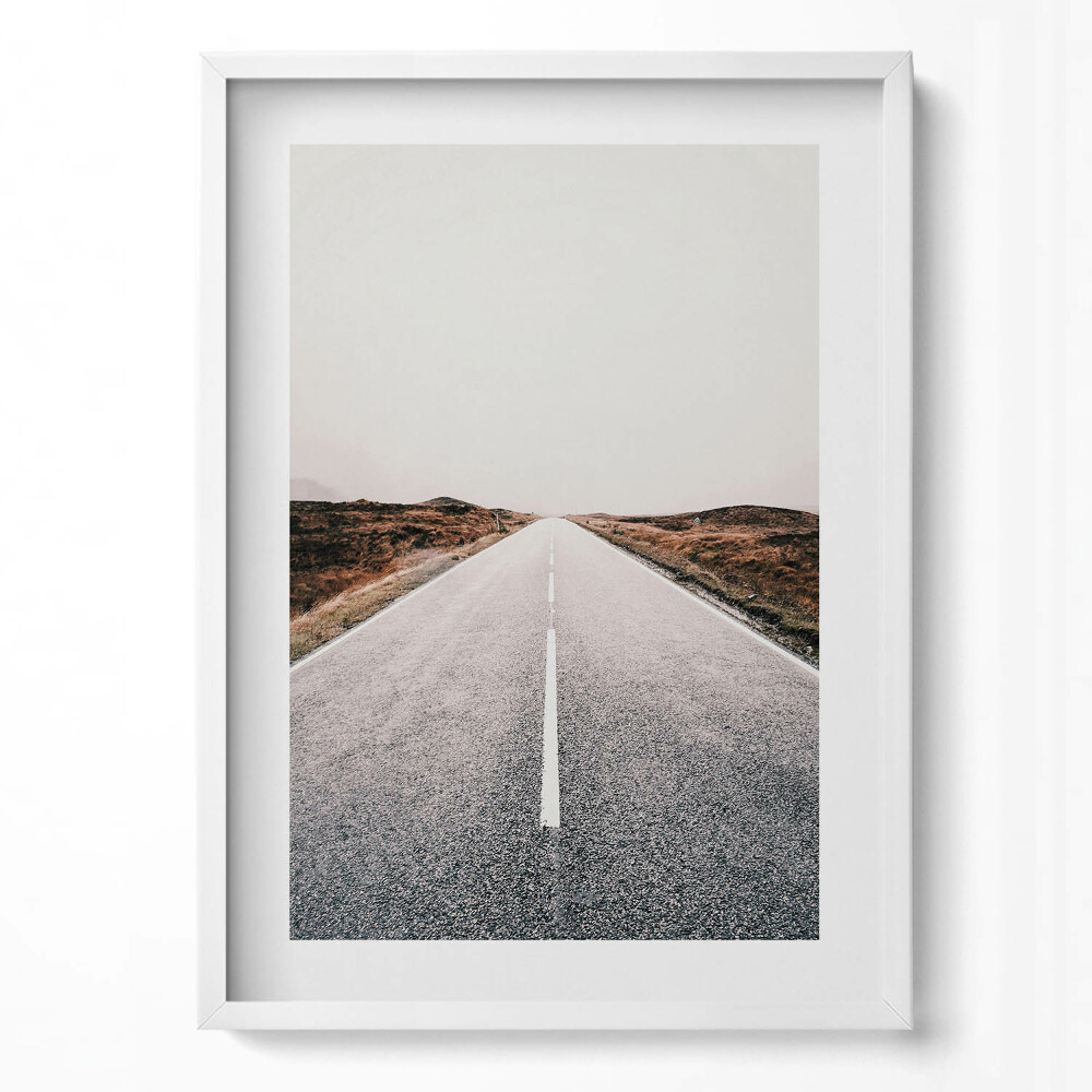 Tablou living cu rama modern Drum asfaltat drept și gol