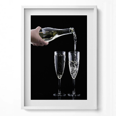 Tablou living cu rama modern Două pahare și șampanie