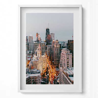 Tablou living cu rama modern Panoramă a unui oraș mare seara