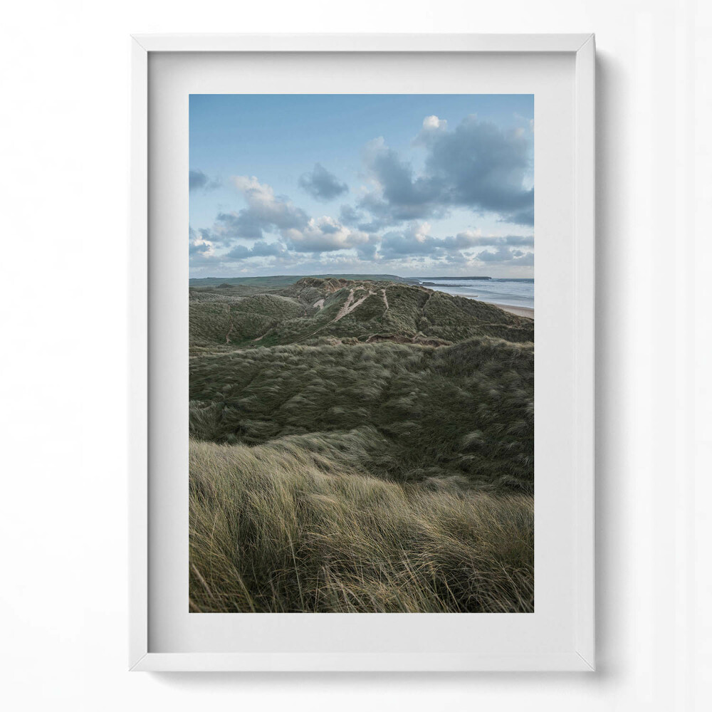 Tablou rama modern Peisaj montan cu pajiști și ierburi