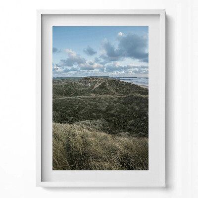 Tablou rama modern Peisaj montan cu pajiști și ierburi