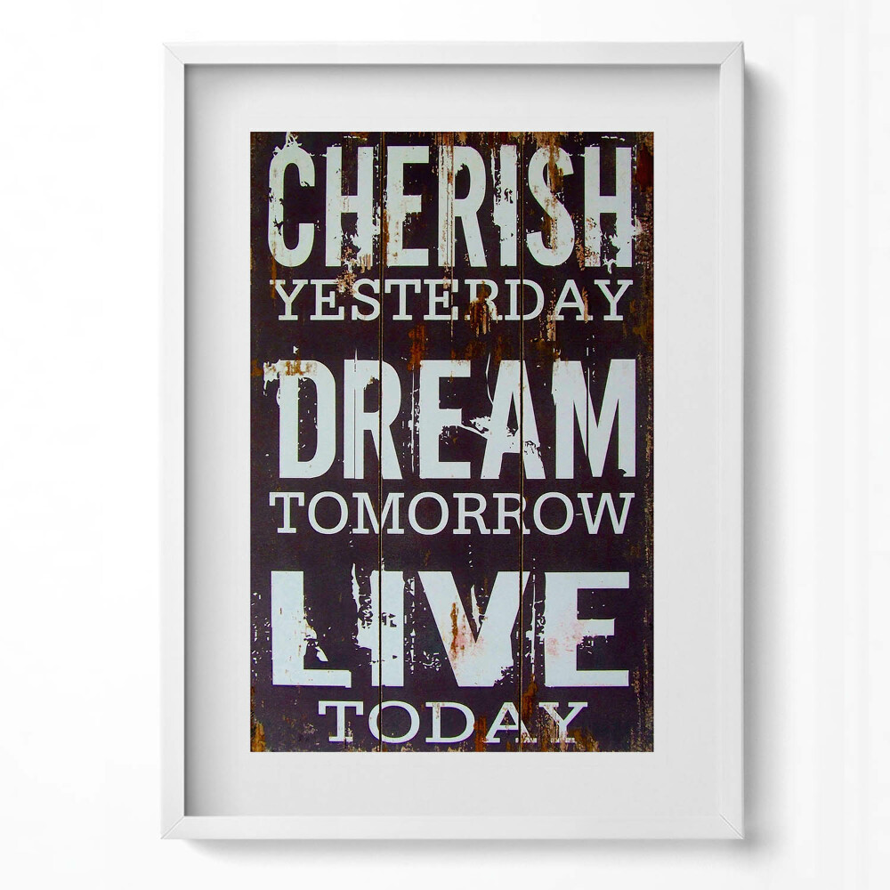 Tablou rama modern Inscripție motivațională pe tablă veche