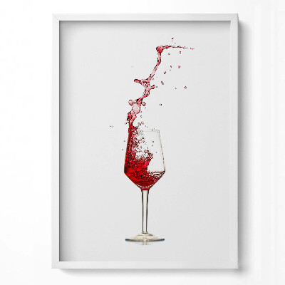 Tablou living cu rama modern Un pahar de vin roșu turnat