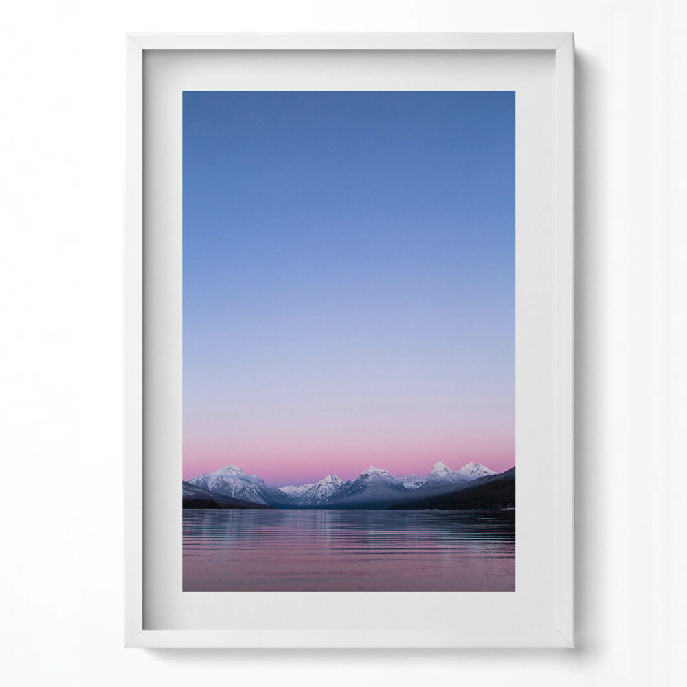 Tablou living cu rama modern Peisaj de munți și lacuri, minimalism