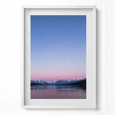 Tablou living cu rama modern Peisaj de munți și lacuri, minimalism