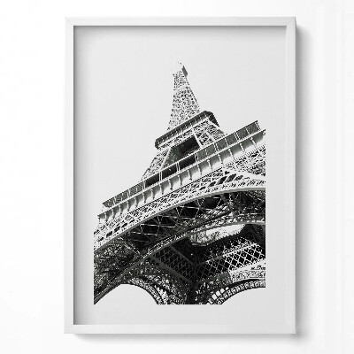 Tablou living cu rama modern Turnul Eiffel alb-negru din Paris