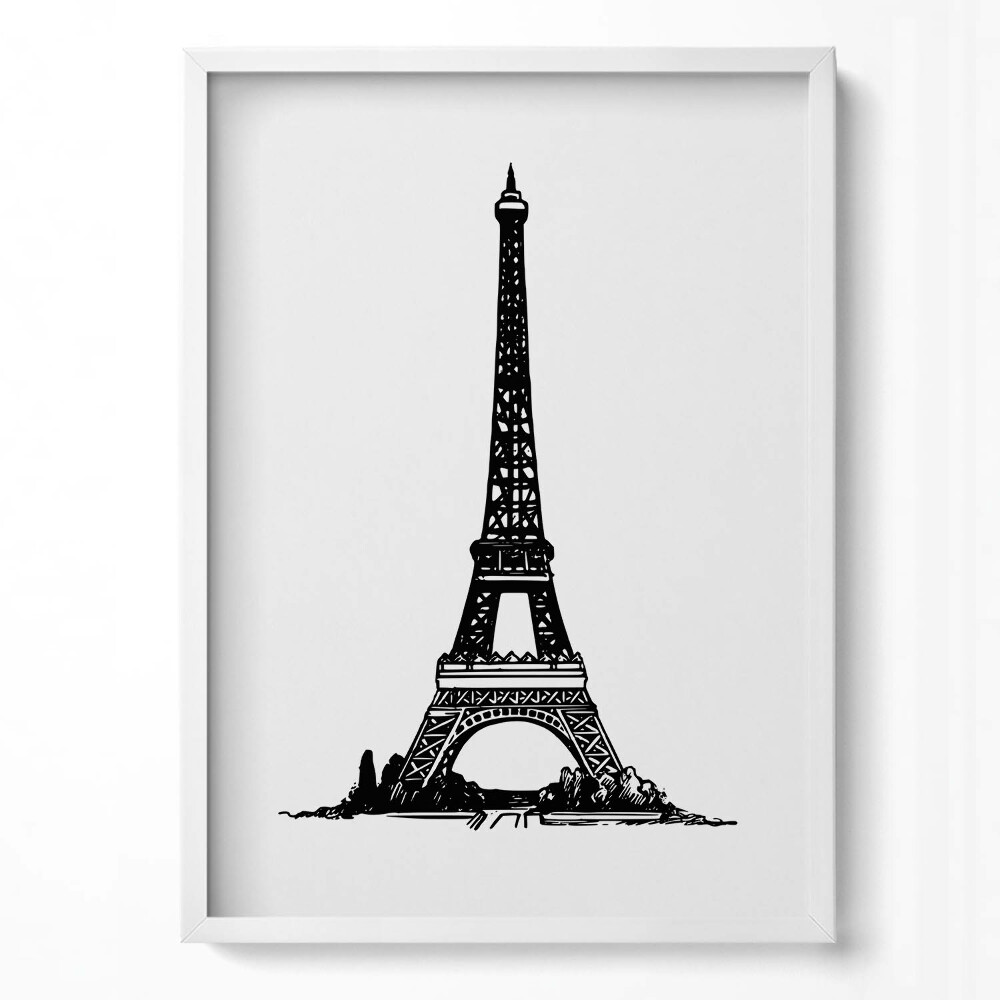 Tablou living cu rama modern Ilustrație a Turnului Eiffel