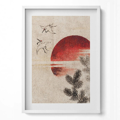 Tablou rama modern Arta japoneză a apusului de soare