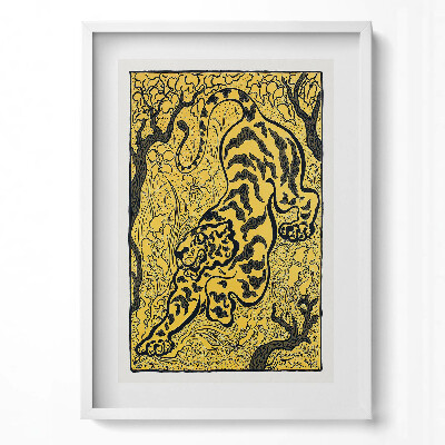 Tablou living cu rama modern Ilustrație tigru chinezesc