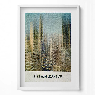 Tablou living cu rama modern Ilustrație a clădirii din SUA