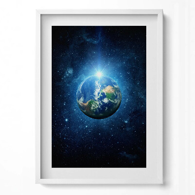 Tablou living cu rama modern NASA - Pământul, Galaxia și Soarele