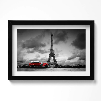 Tablou rama original Turnul Eiffel și Mașina Roșie