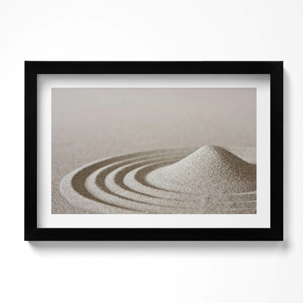 Tablou living cu rama original Zen - un deal de nisip în stil boho