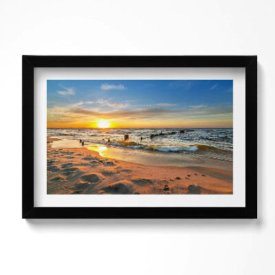 Tablou rama original Răsărit de soare peste mare