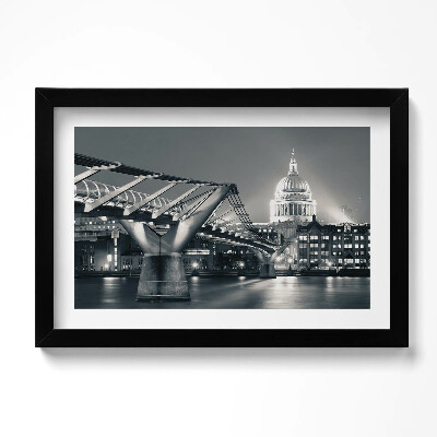 Tablou rama original Peisaj urban alb-negru