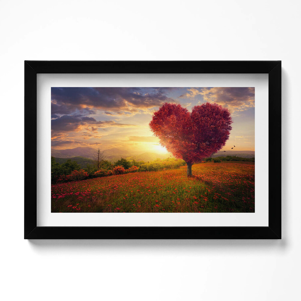 Tablou rama original Copacul iubirii în formă de inimă