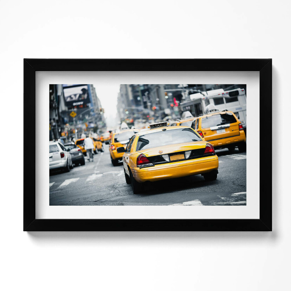 Tablou rama original Taxiurile din New York City în ambuteiajele orașului