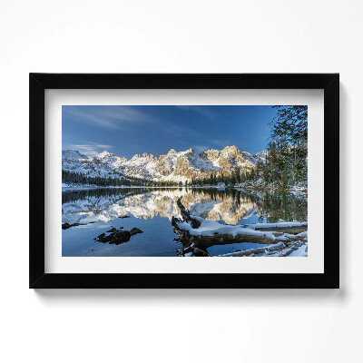 Tablou living cu rama original Peisaj natural montan