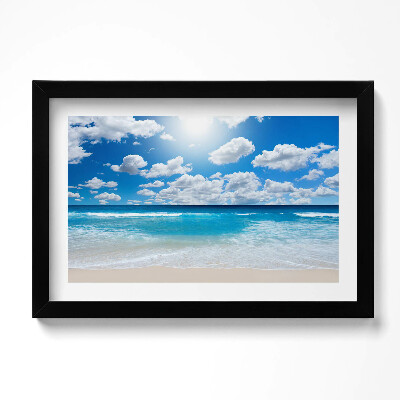 Tablou rama original Plajă, mare și orizont