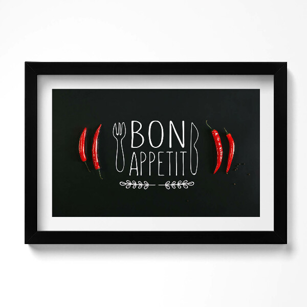 Tablou living cu rama original Inscripția „Poftă bună”