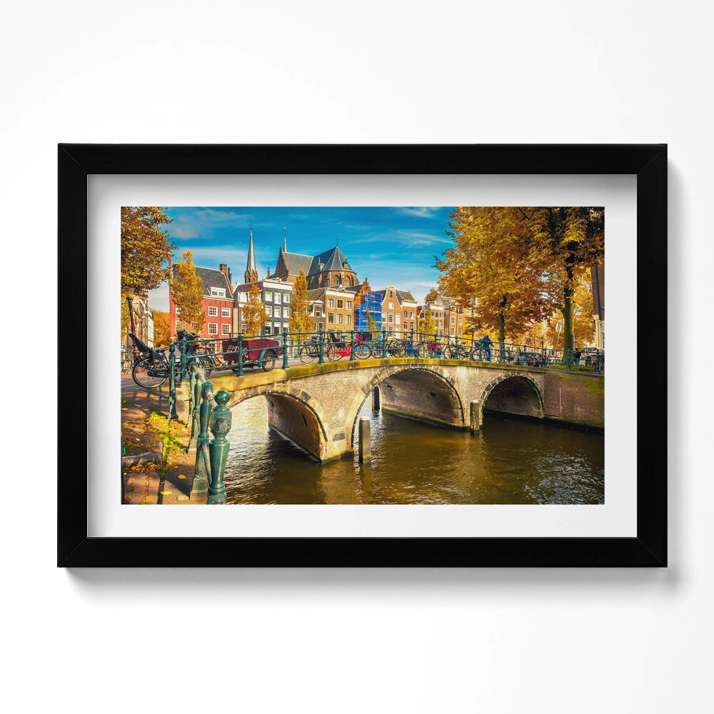 Tablou rama original Albastrul de toamnă al Amsterdamului
