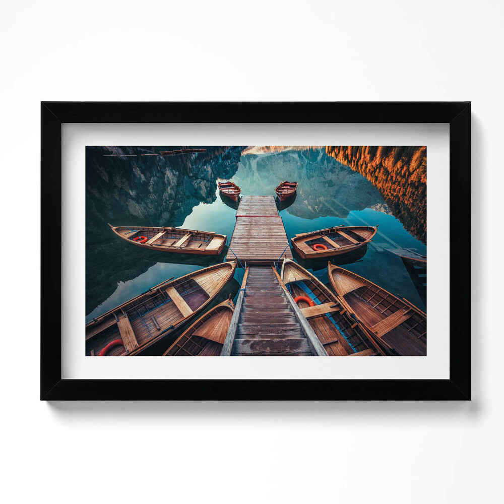 Tablou rama original Digul și Lacul Pragser Wildsee