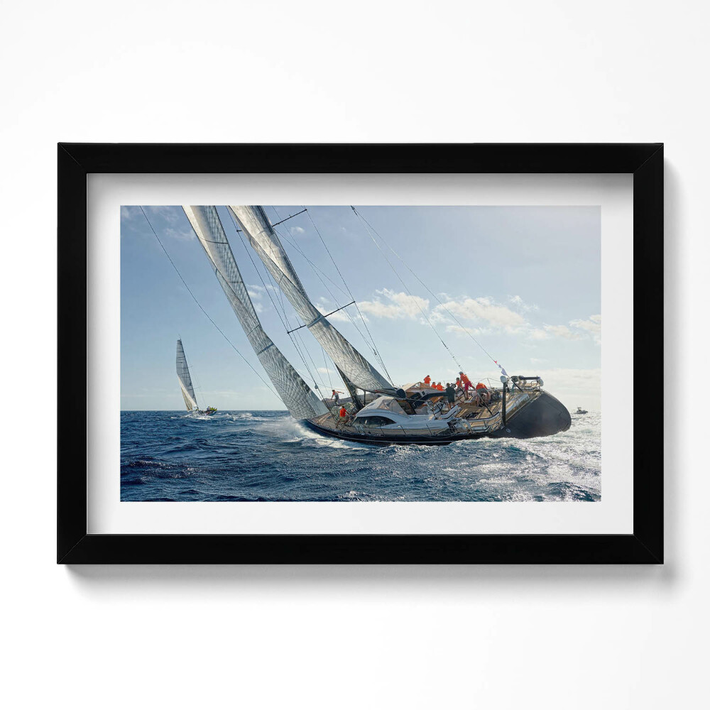 Tablou living cu rama original Regata de iahturi cu pânze