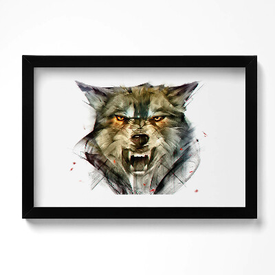 Tablou living cu rama original Portretul desenat al unui lup