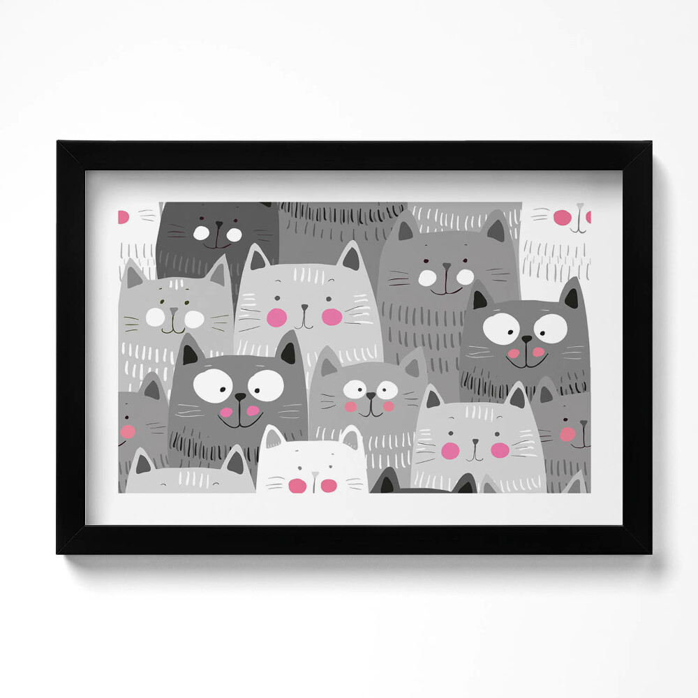 Tablou rama original Model cu pisici