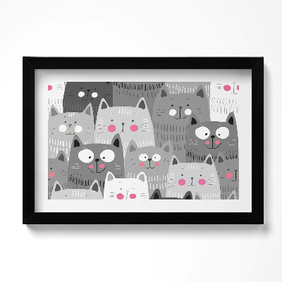 Tablou rama original Model cu pisici