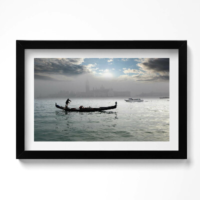 Tablou living cu rama original Gondole venețiene