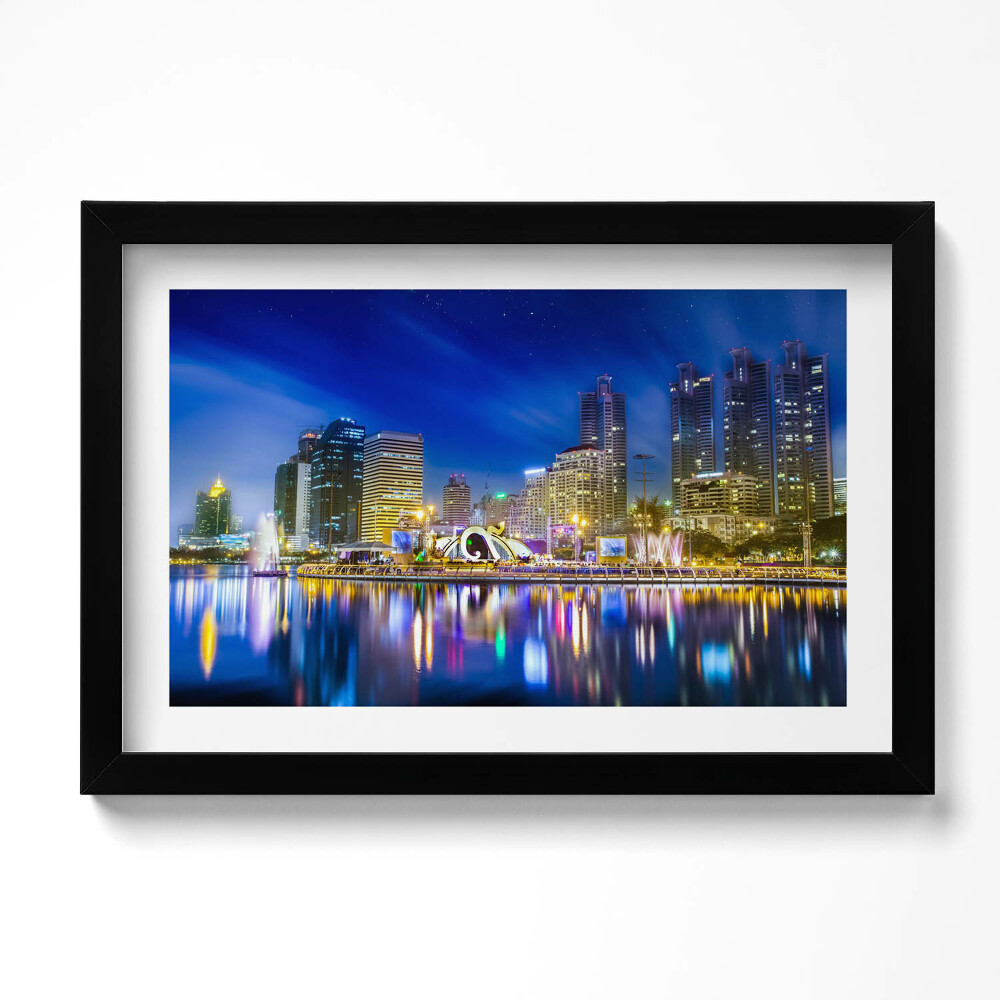 Tablou rama original Un oraș plin de culori