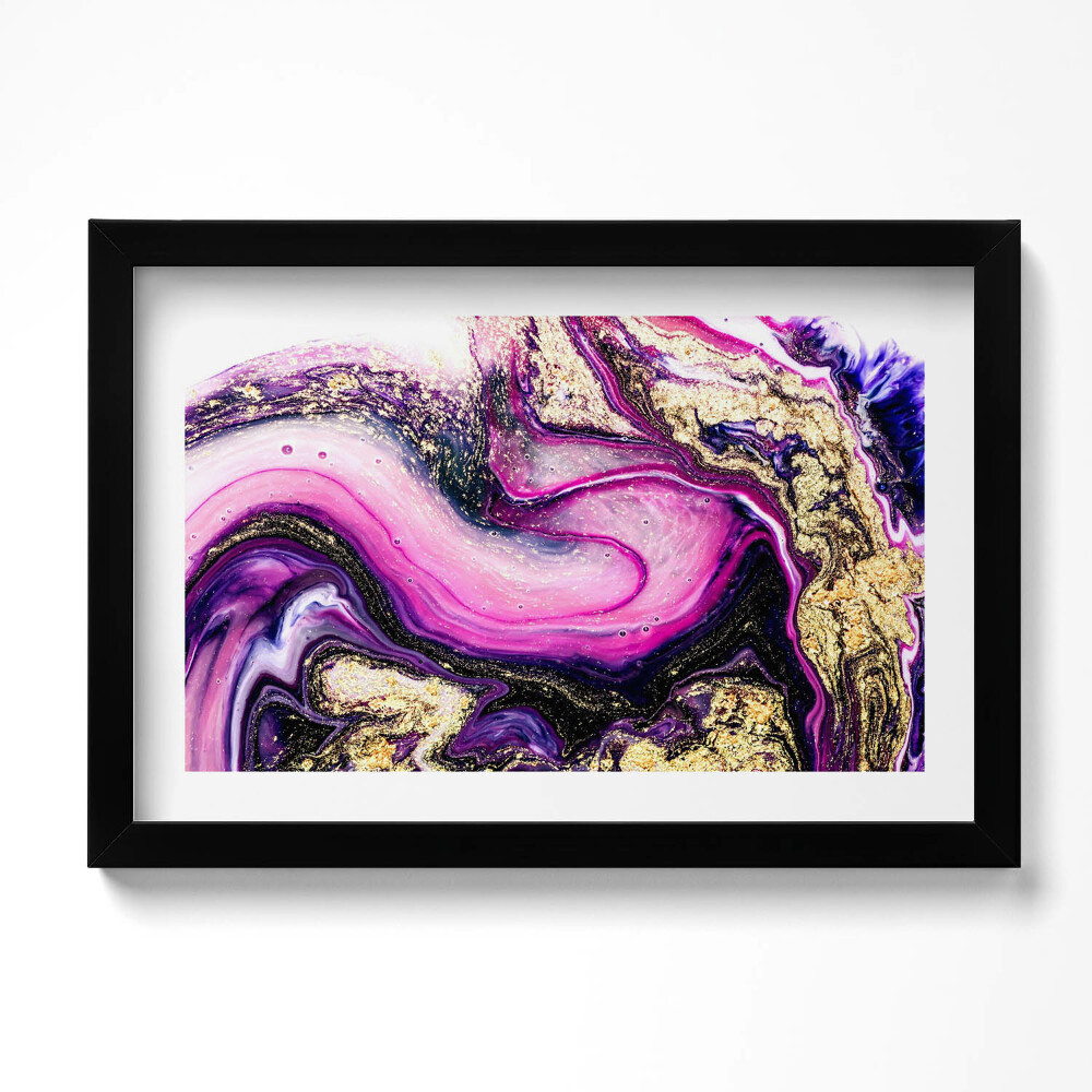 Tablou rama original Rezumat de marmură cu aur