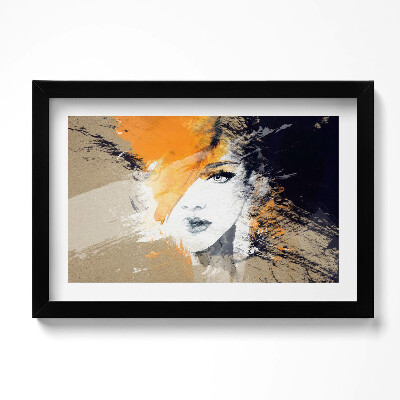 Tablou living cu rama original Portret de femeie abstract