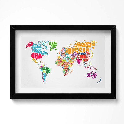 Tablou living cu rama original Harta lumii