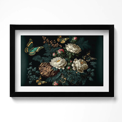 Tablou living cu rama original Model botanic de flori