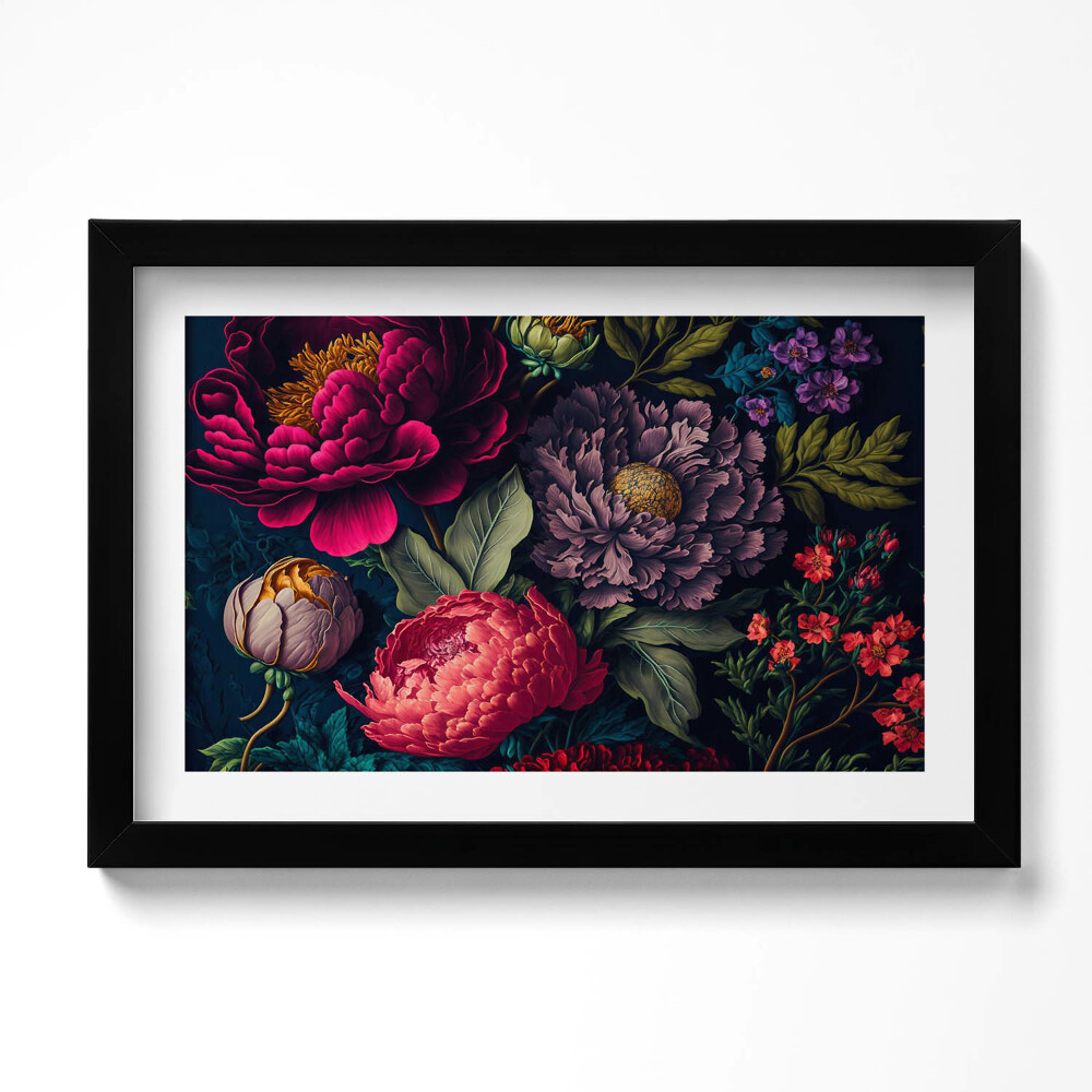 Tablou rama original Buchet de flori botanice vintage