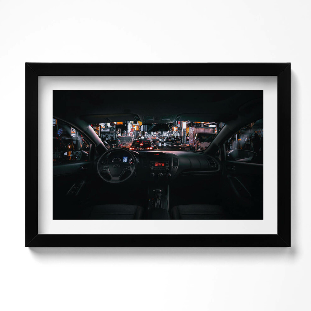 Tablou living cu rama original Mașină în Tokyo