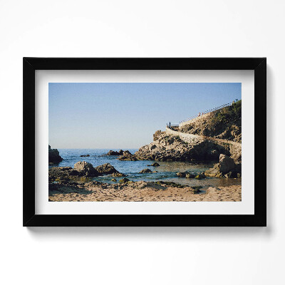 Tablou living cu rama original Plajă pe Costa Brava