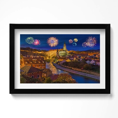 Tablou rama original Focuri de artificii Krumlov Republica Cehă