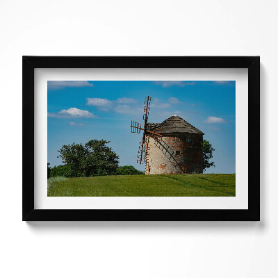 Tablou living cu rama original Moara de vânt din Moravia