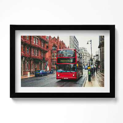 Tablou living cu rama original Autobuz în Birmingham, Marea Britanie