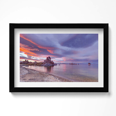 Tablou living cu rama original Răsărit de soare Lacul Mono California