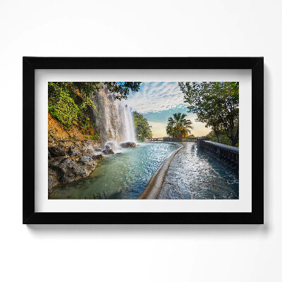 Tablou living cu rama original Cascada în Parc de la Colline du Chateau