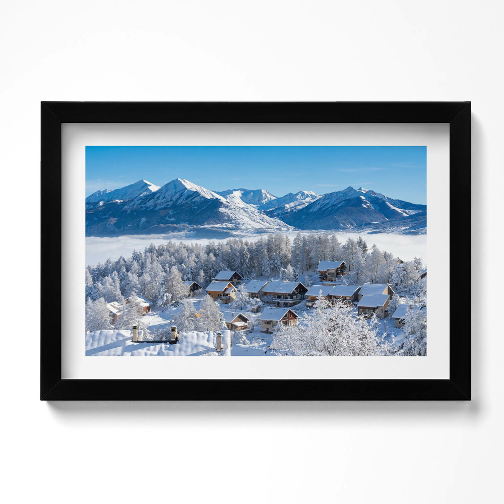 Tablou living cu rama original Zăpadă în Alpi