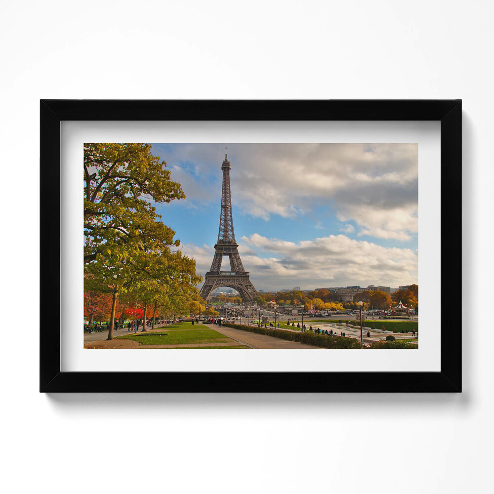 Tablou living cu rama original Toamna în Franța Turnul Eiffel