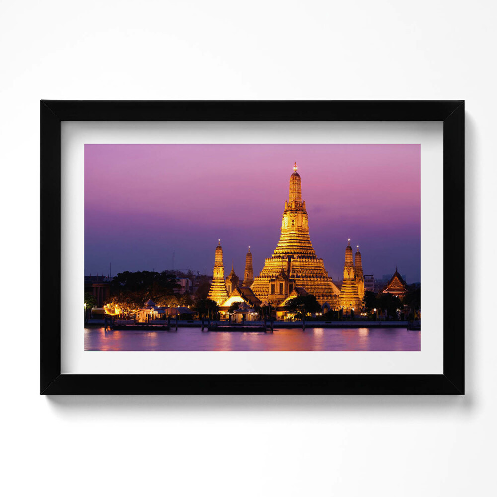 Tablou living cu rama original Templu în Bangkok, Thailanda