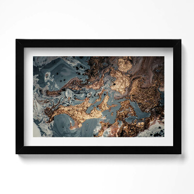 Tablou rama original Structura de rocă aurie