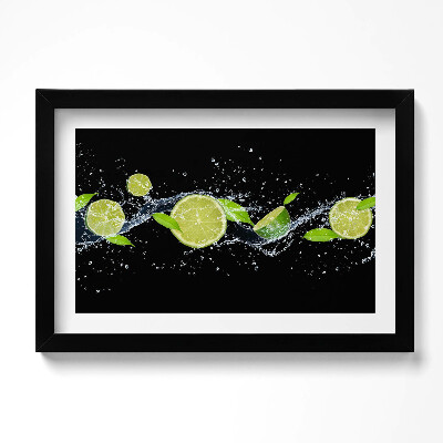 Tablou living cu rama original Apă de mentă cu lime