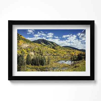 Tablou rama original Peisaj montan cu vegetație